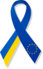 Clipart ribbon Ukraine-Europe with shadow