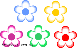 Клипарт 5 цветков
