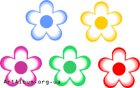 Клипарт 5 цветков