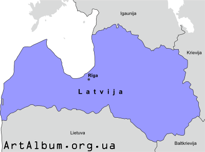 Clipart Latvia map in latvian