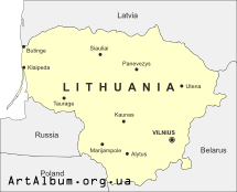Clipart Lithuania map in english