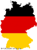 Clipart map of Germany (Deutschland) with flag