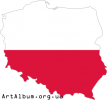 Клипарт карта Польши (Polska) с флагом