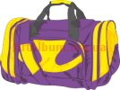 Клипарт желто-фиолетовая сумка