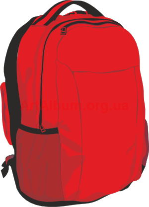Clipart red backpack