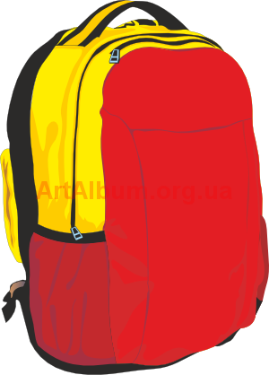 Кліпарт жовто-червоний рюкзак