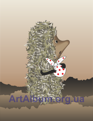 Clipart hedgehog in the fog