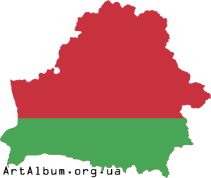Clipart map of Belarus with flag