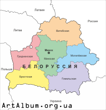 Clipart map of Belarus in russian