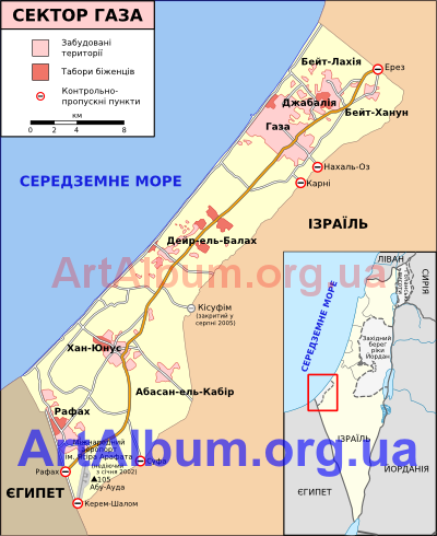 Clipart map of the Gaza Strip