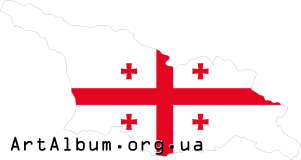 Clipart Georgia map with flag