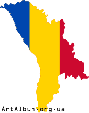 Clipart map of Moldova with colors of flag