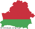 Clipart map of Belarus with flag