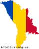 Кліпарт мапа Молдови з кольорами прапора
