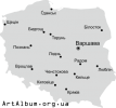 Clipart map of Poland (Polska) in ukrainian