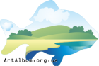 Clipart Landscape in silhouette of fish