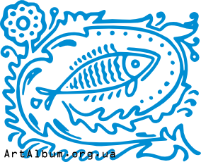 Clipart ornament with fish