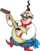 Clipart cossack is playing the Bandura