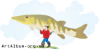 Кліпарт рибалка зі щукою