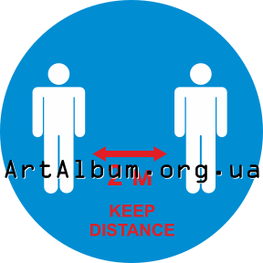 Clipart Keep distance sing in English